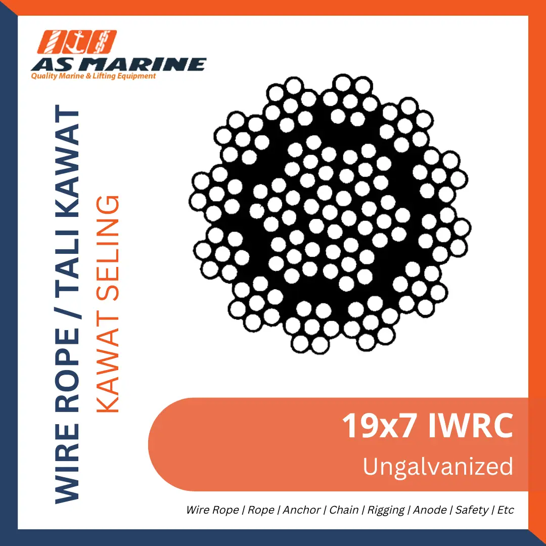 Wire Rope 19x7 IWRC Ungalvanized